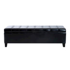 Panca Ottomana Contenitore in Pelle PU Capitonnè con Coperchio, 127 cm, per Camera da Letto e Ingresso