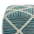 Pouf quadrato in maglia, poggiapiedi ottomano per soggiorno e camera da letto, pezzo d'accento