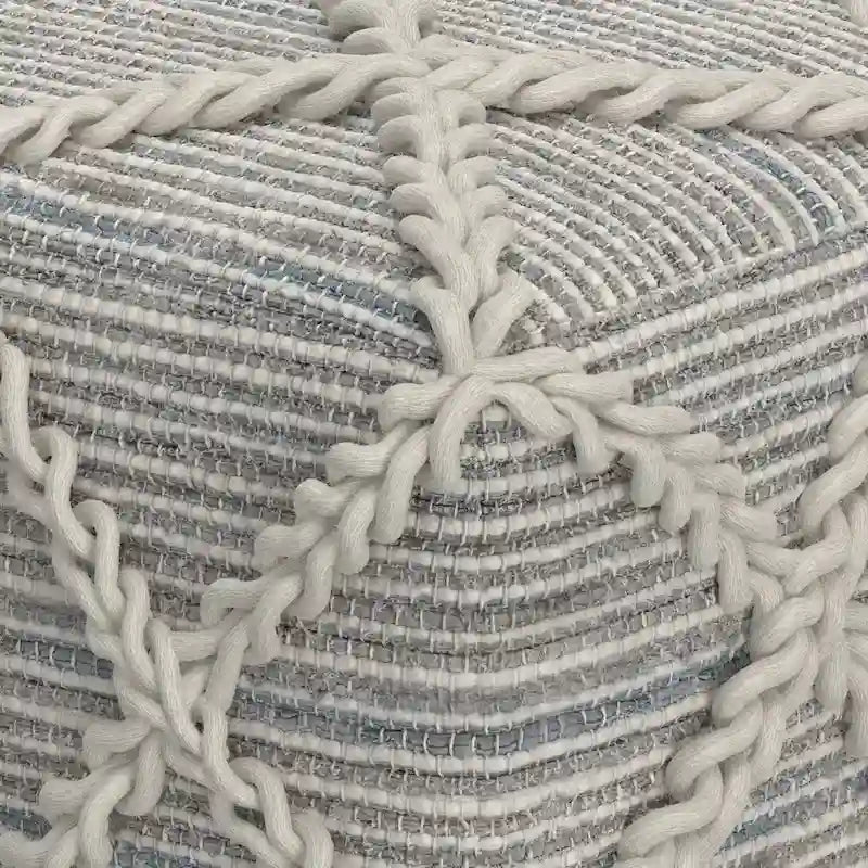 Pouf quadrato in maglia, poggiapiedi ottomano per soggiorno e camera da letto, pezzo d'accento