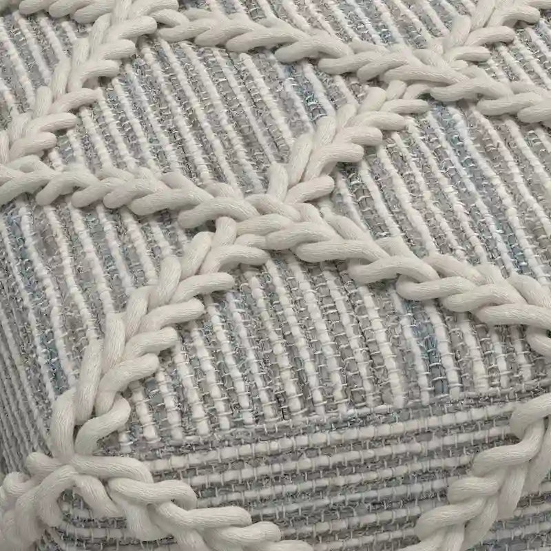 Pouf quadrato in maglia, poggiapiedi ottomano per soggiorno e camera da letto, pezzo d'accento