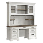Credenza da ufficio 66" con finitura Quercia Francese Rustica Bianca e contenitore
