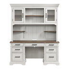 Credenza da ufficio 66" con finitura Quercia Francese Rustica Bianca e contenitore