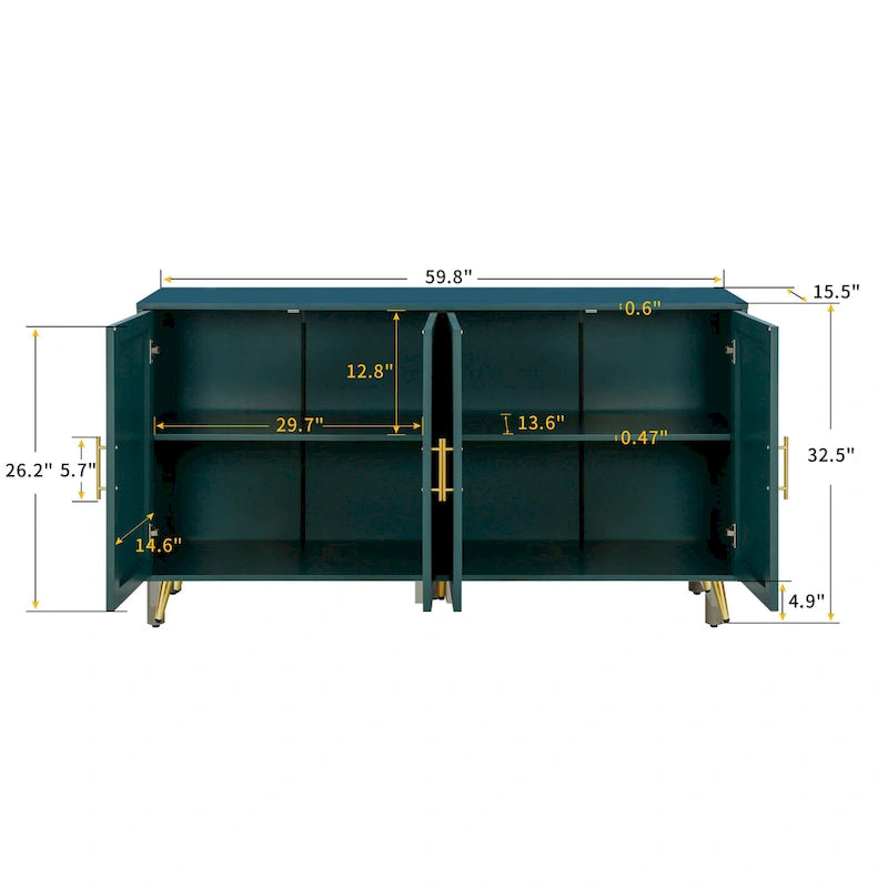 Mobile TV in Legno con Mobiletto Contenitore e Ripiani Regolabili - 15,70 x 60,00 x 32,30