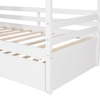 Letto a capanna in legno con letto estraibile singolo (Naturale)