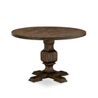 Set tavolo da pranzo rotondo con sedie Parsons color Jacobean invecchiato, pezzi multipli