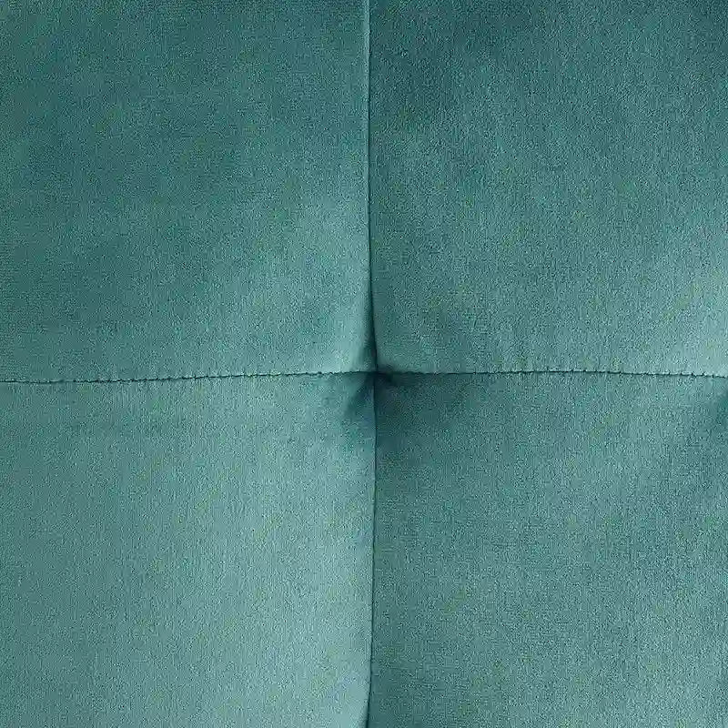 Poggiapiedi cubo trapuntato in velluto verde acqua per soggiorno