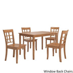 Set da pranzo di 5 pezzi con tavolo rettangolare da 48" con finitura rovere e 4 sedie