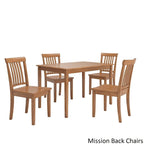 Set da pranzo di 5 pezzi con tavolo rettangolare da 48" con finitura rovere e 4 sedie