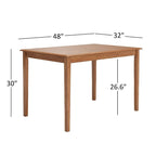 Set da pranzo di 5 pezzi con tavolo rettangolare da 48" con finitura rovere e 4 sedie