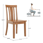 Set da pranzo di 5 pezzi con tavolo rettangolare da 48" con finitura rovere e 4 sedie