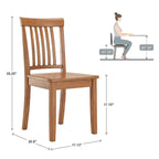 Set da pranzo di 5 pezzi con tavolo rettangolare da 48" con finitura rovere e 4 sedie