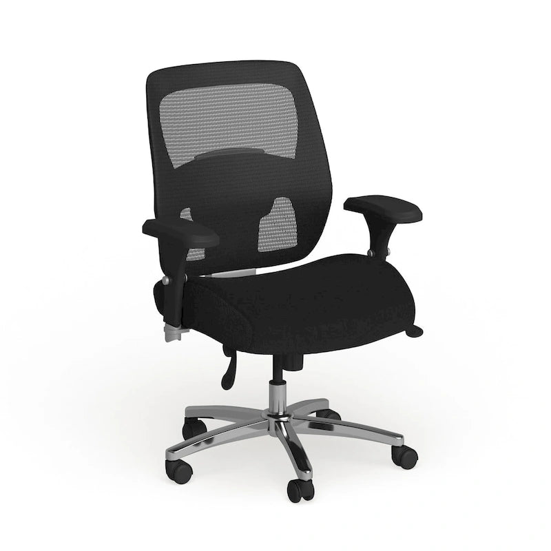 Sedia da ufficio ergonomica in rete per uso intensivo 24/7, per corporature forti e alte, con portata fino a 227 kg