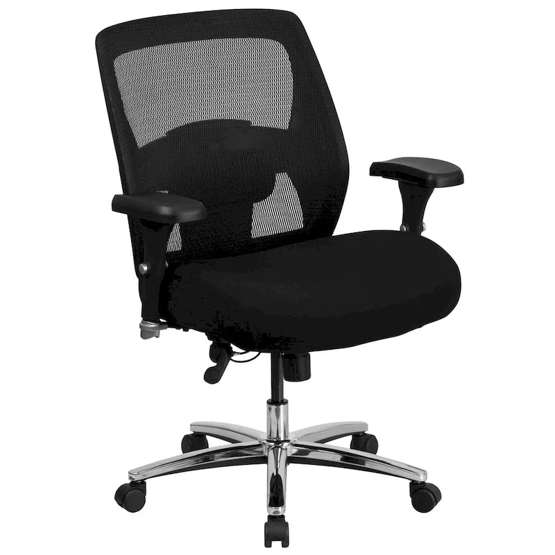 Sedia da ufficio ergonomica in rete per uso intensivo 24/7, per corporature forti e alte, con portata fino a 227 kg