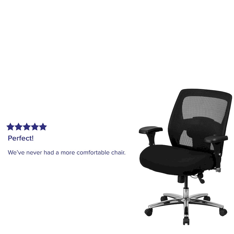 Sedia da ufficio ergonomica in rete per uso intensivo 24/7, per corporature forti e alte, con portata fino a 227 kg