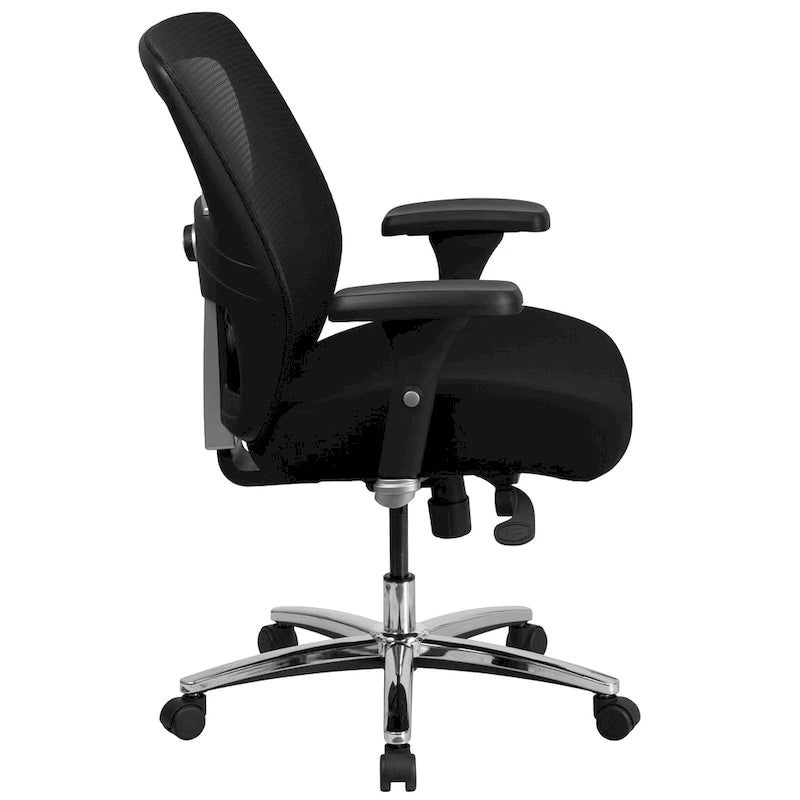 Sedia da ufficio ergonomica in rete per uso intensivo 24/7, per corporature forti e alte, con portata fino a 227 kg