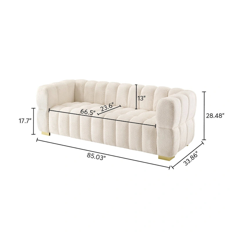 Divano moderno 85" comodo divano da salotto a 3 posti 85x33.86