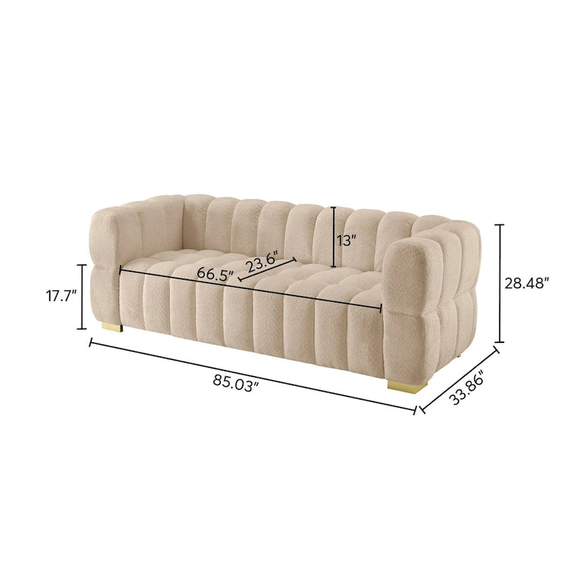 Divano moderno 85" comodo divano da salotto a 3 posti 85x33.86