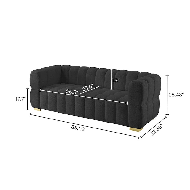 Divano moderno 85" comodo divano da salotto a 3 posti 85x33.86