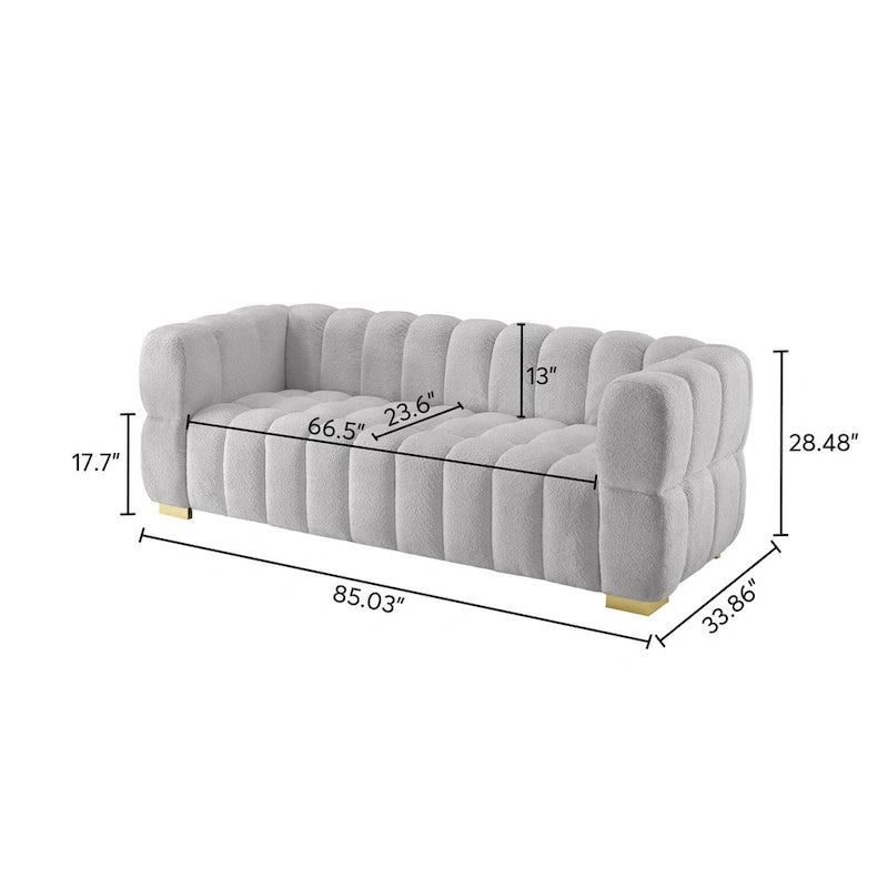 Divano moderno 85" comodo divano da salotto a 3 posti 85x33.86