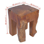 Sgabello in legno massello di teak Tavolino Marrone 30x30x40 cm Naturale
