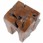Sgabello in legno massello di teak Tavolino Marrone 30x30x40 cm Naturale