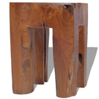 Sgabello in legno massello di teak Tavolino Marrone 30x30x40 cm Naturale