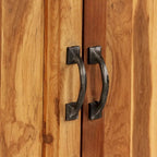 Madia in Teak Riciclato e Acciaio 25,6x11,8x27,6 Stile Industriale