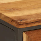 Madia in Teak Riciclato e Acciaio 25,6x11,8x27,6 Stile Industriale