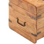 Baule Contenitore in Legno Massello di Acacia con Catenaccio 40x40x40 cm Camera da letto