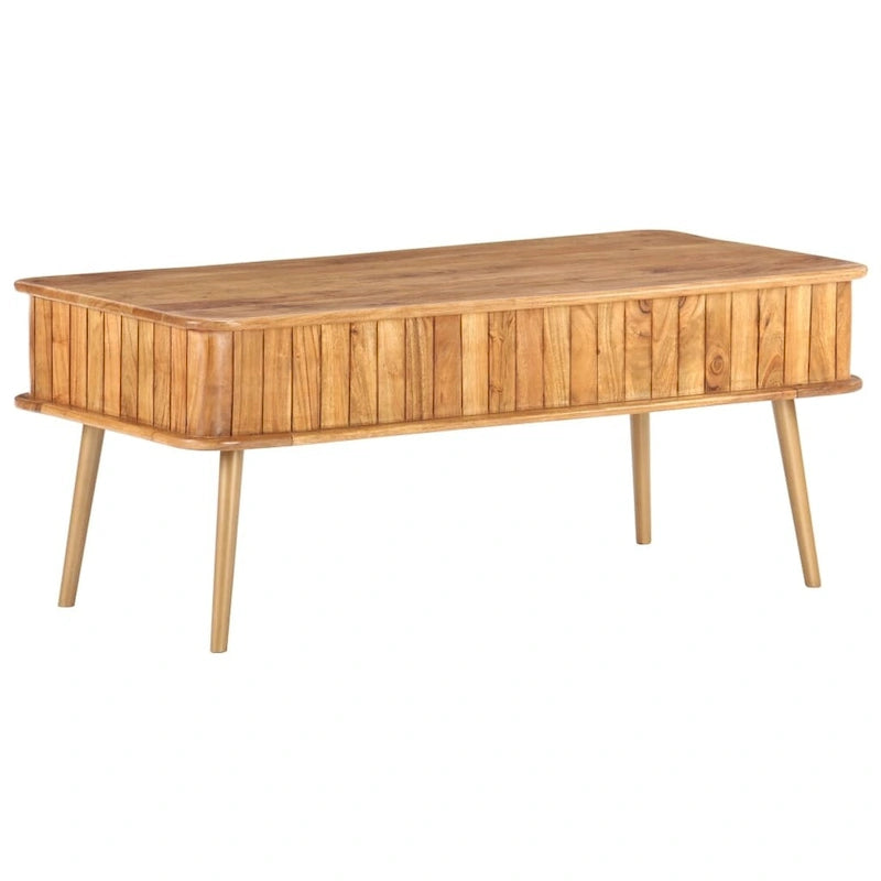 Tavolino da caffè in legno massello di acacia 100x50x40 cm Naturale Salotto