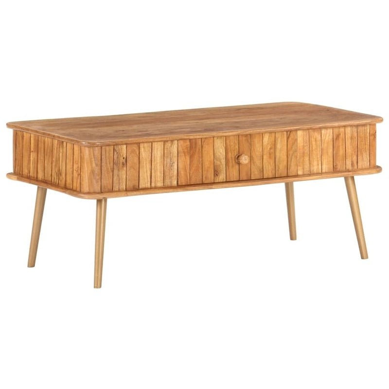 Tavolino da caffè in legno massello di acacia 100x50x40 cm Naturale Salotto