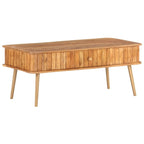 Tavolino da caffè in legno massello di acacia 100x50x40 cm Naturale Salotto