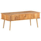 Tavolino da caffè in legno massello di acacia 100x50x40 cm Naturale Salotto