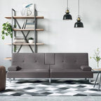 Divano Letto Pieghevole con Portabicchieri Ecopelle 78.7x35x27.6