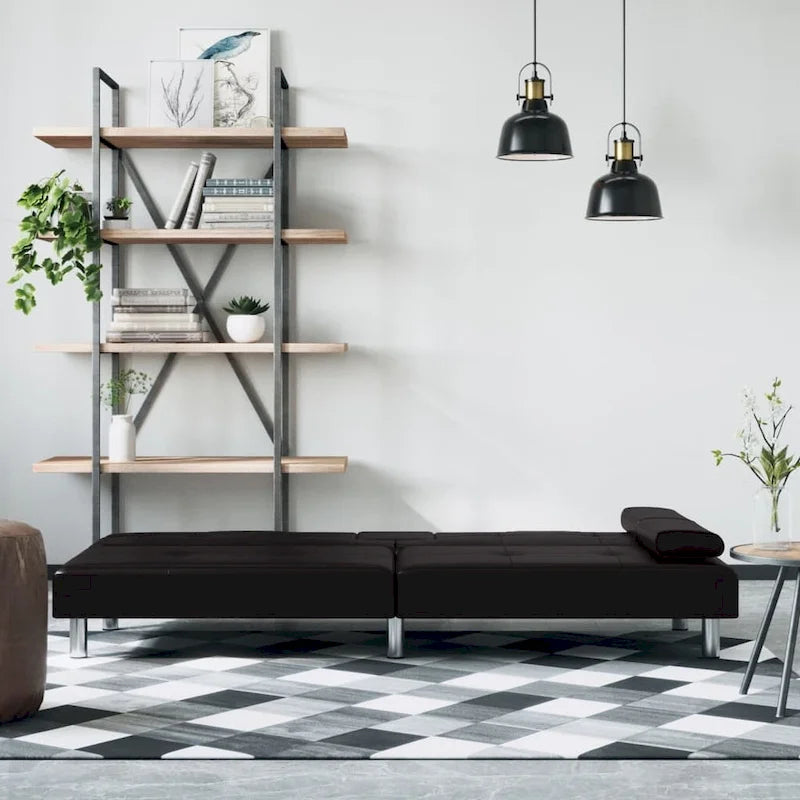 Divano Letto Pieghevole con Portabicchieri Ecopelle 78.7x35x27.6