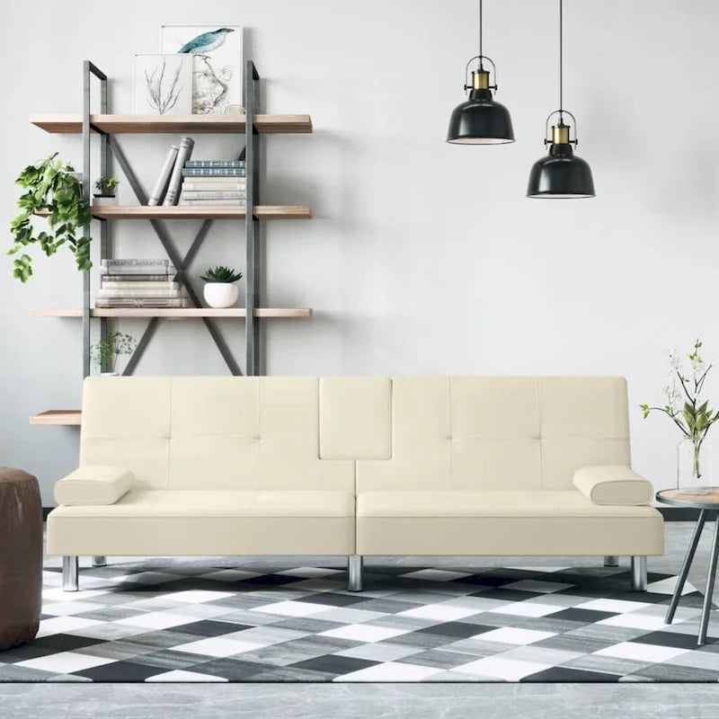 Divano Letto Pieghevole con Portabicchieri Ecopelle 78.7x35x27.6