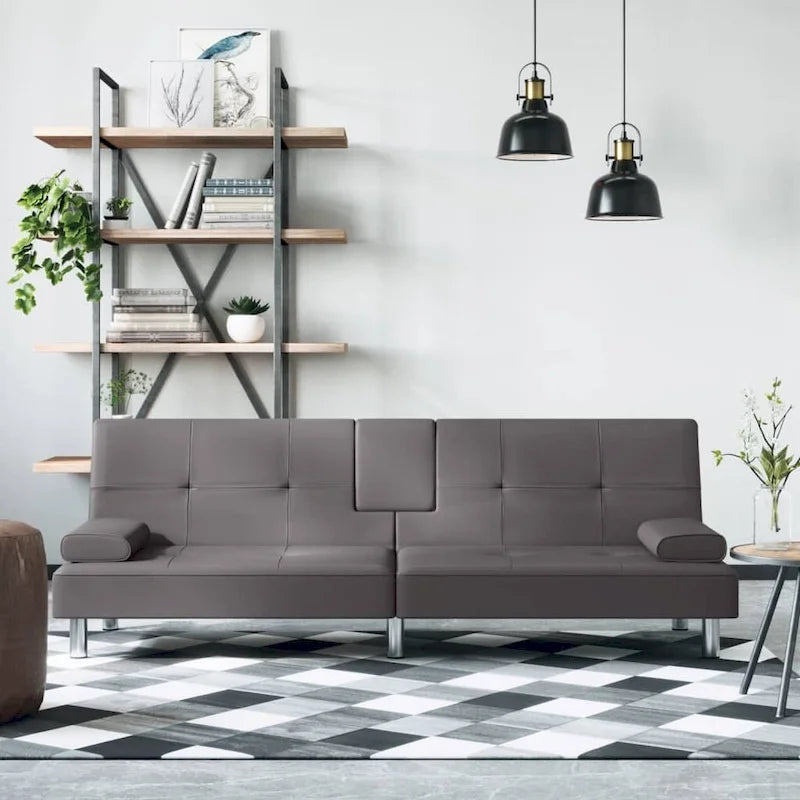 Divano Letto Pieghevole con Portabicchieri Ecopelle 78.7x35x27.6