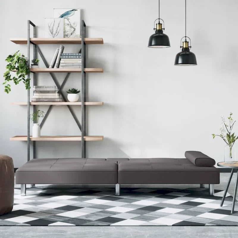 Divano Letto Pieghevole con Portabicchieri Ecopelle 78.7x35x27.6