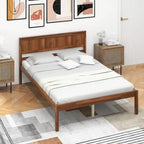 Struttura letto con testiera in legno e supporto a doghe