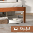 Struttura letto con testiera in legno e supporto a doghe