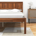 Struttura letto con testiera in legno e supporto a doghe