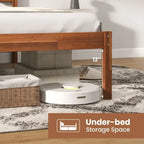 Struttura letto con testiera in legno e supporto a doghe