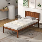 Struttura letto con testiera in legno e supporto a doghe