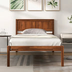 Struttura letto con testiera in legno e supporto a doghe