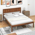 Struttura letto con testiera in legno e supporto a doghe
