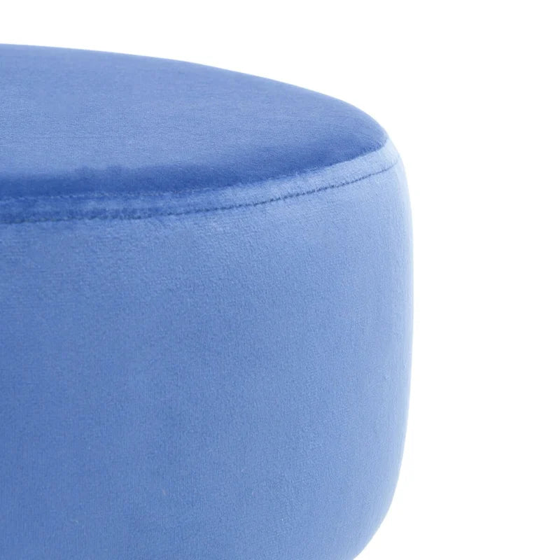 Pouf rotondo con gambe a forcina Poggiapiedi rivestito Accento per soggiorno