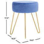 Pouf rotondo con gambe a forcina Poggiapiedi rivestito Accento per soggiorno