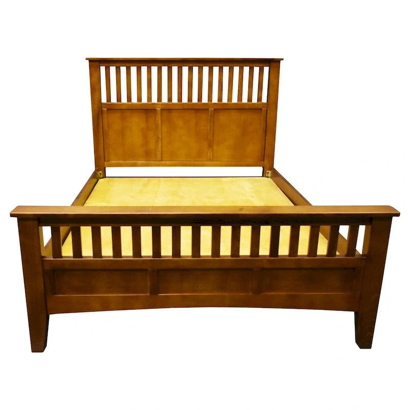 Letto in rovere Quarter Sawn stile Mission con doghe, finitura ciliegio, per camera da letto
