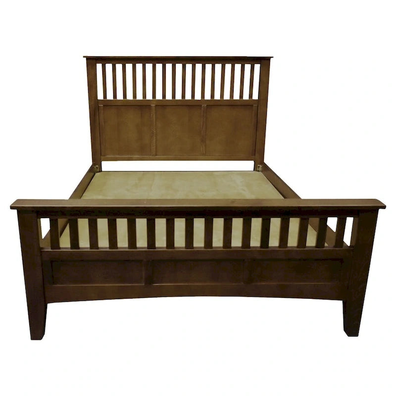 Letto in rovere Quarter Sawn stile Mission con doghe, finitura ciliegio, per camera da letto