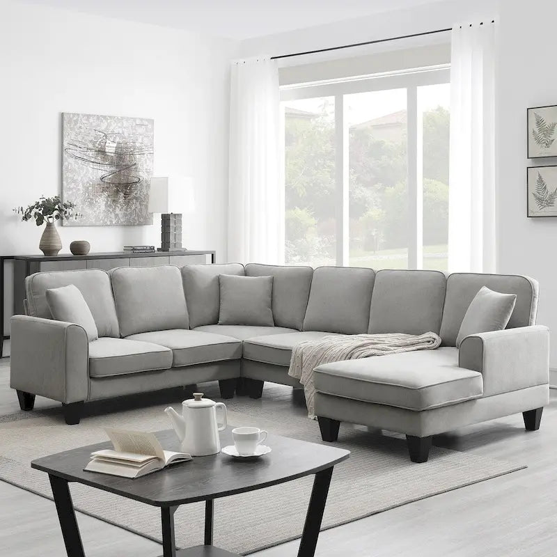 Divano sezionale moderno in velluto oversize 89*89, grande mobile imbottito per interni a L con doppi cuscini